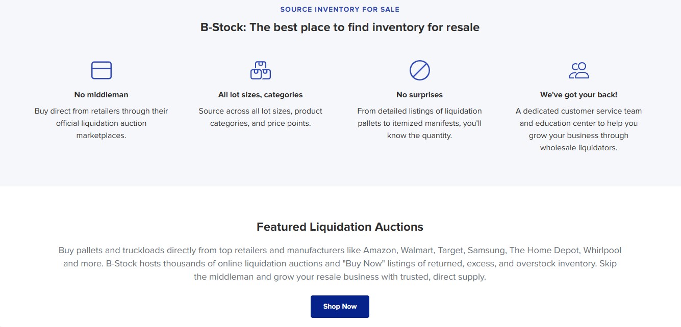 B Stock (The ‘Ebay’ of B2B Liquidation)
