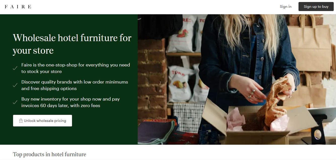 Faire (B2B Wholesale Furniture Marketplaces)